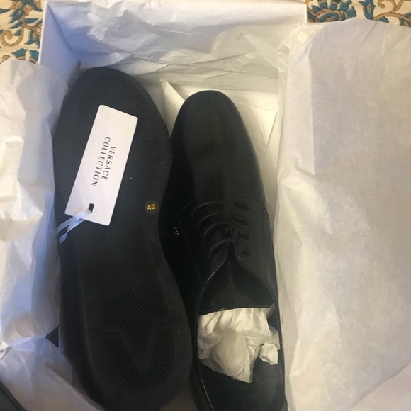 VERSACE COLLECTION formal derby sz 9 UK 42 Brown - Picture 5 of 6